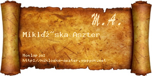 Miklóska Aszter névjegykártya